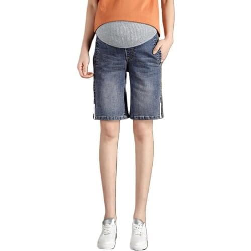 Maternity stretch straight jeans 2020 spring and summer new Korean fashion loose belly loose thin split pants