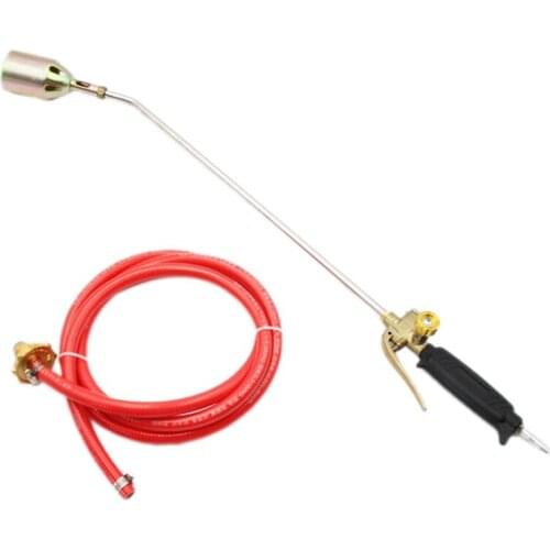Propane Torch Weed Burner, Three-Valve Blowing Torch, with 98.42 Inches (About 250 cm) Hose, Adjustable Flame Control