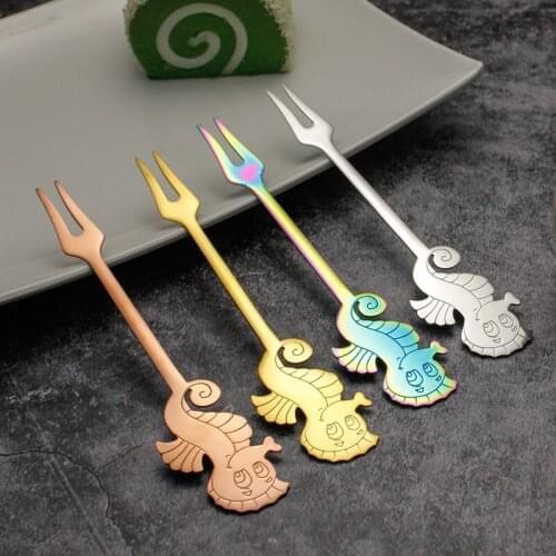 Jieshi 304 stainless steel tableware cartoon creative Hamster spoon set stainless steel ice cream spoon fruit fork creative high