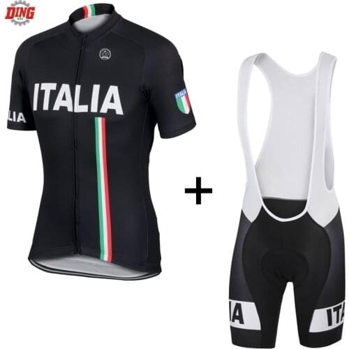 Italy brand team ITALIA NEW black cycling jersey set ropa Ciclismo men short sleeve bike wear jersey set bib shorts Gel Pad MTB