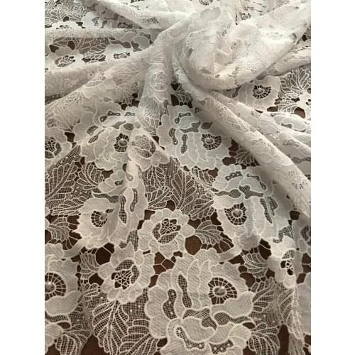 Nice looking guipure Lace Fabric SYJ-122812 beautiful African Tulle Embroidered for wedding dress
