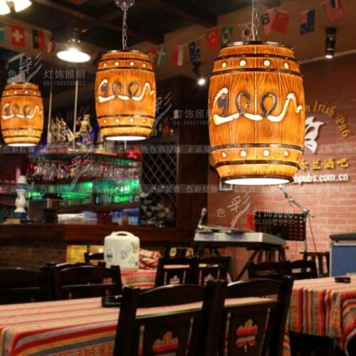 Creative personality retro loft bar restaurant pendant lights modern Resin bottle barrel cafe pendant lamp