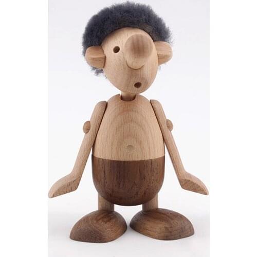 Cute danmark puppet hand craft figure desktop ornament carving model creative home decoration