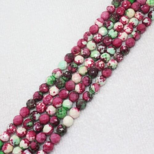 Mini. Order is $7! 6,8mm Faceted Plum Green Multicolor Snow jades stones Jaspers Round DIY Jewelry Making Loose Beads 15"