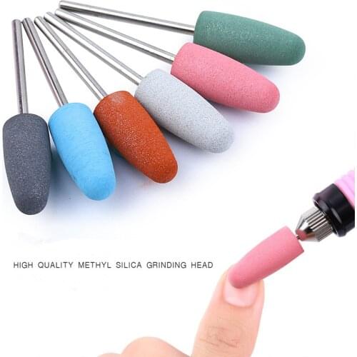 6 Type Silicone Nail Drill Bits Polishing Buffer Files Nail Cuticle Cutter Manicure Tips Electric Cleaning Machine Accessories