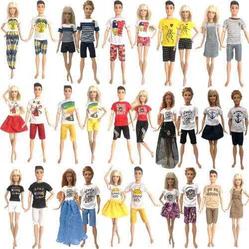 NK Two-Piece Doll Lovers Shorts Casual Suit Fashion Style Skirt Colorful Clothing For Barbie Doll Accessories Best Gift JJ