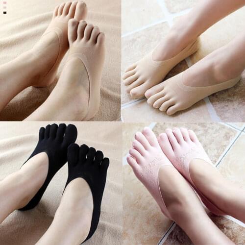Hot Fashion Funny Five Finger Toe Sock Women Slippers Invisibility Socks Low Cut Solid Socks Breathable Socks
