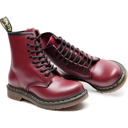 New Style Womens Boots Increase Thick-soled Leather Womens Boots Ladies Fashion High-top Womens Martin Boots Womens Boots