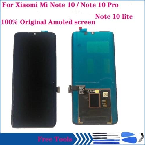 6.47" Original AMOLED Display For Xiaomi Mi Note 10 NOTE 10 Lite LCD Touch Screen Assembly For Xiaomi MI Note 10 pro screen