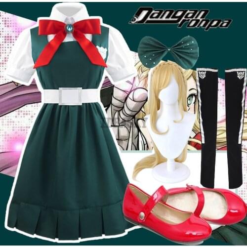 Super Danganronpa 2 Sonia Nevermind Cosplay Costume Wig Japanese Anime Sayonara Zetsubo Sensei Gakuen School Uniform For Women