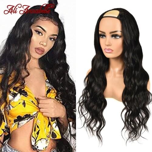 U Part Wig Glueless Human Hair Wigs Brazilian Body Wave Wig U Shaped 150 Density Can Be Permed & Dyed 8-26 inches Available Wigs