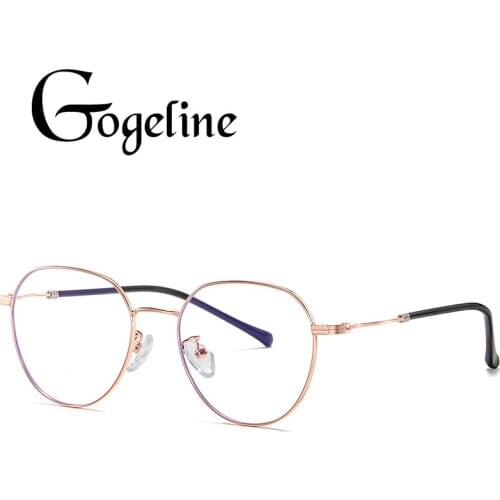 Polygon Metal Anti Blue Light Blocking Glasses Frame Women Men Computer Games Goggles Eyeglasses Optical Spectacle Frame