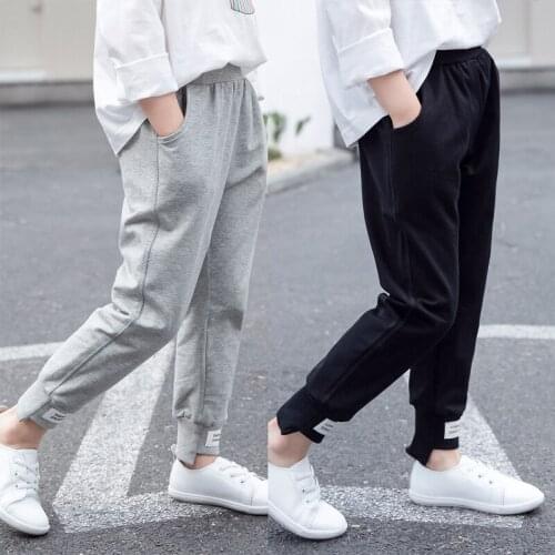 Girls Casual Pants 2021 Spring New Childrens Wear Sports Pants Girls Wide Fat Stretch Letter Trousers