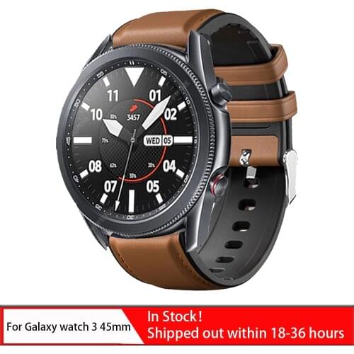 For Galaxy watch 3 45 Leather Silicone Bracelet Band For Huawei watch GT 2 GT2 Pro Honor Magic 2 46mm GS Pro Watch Strap Correa