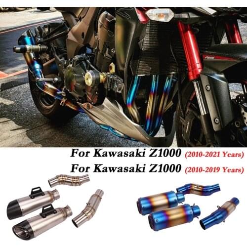 Slip On For Kawasaki Z1000 ABS 2010 - 2021 Z1000SX Motorcycle GP Exhaust System Escape Modify Mid Link Pipe Carbon Fiber Muffler