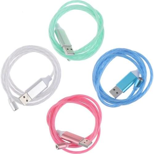 Glow LED Lighting Fast Charging Magnetic USB Type C Cable Magnetic Cable USB Micro Charger Cable Wire for iPhone/Huawei/Samsung