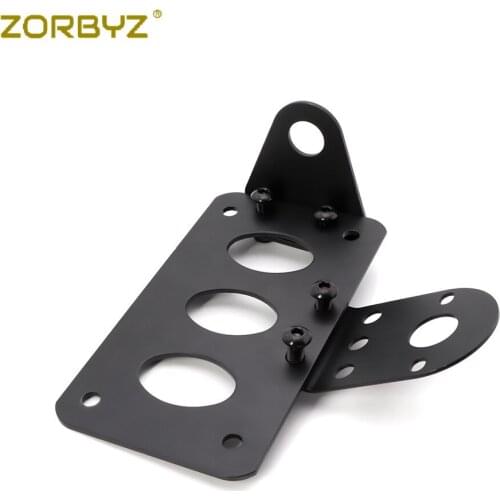 ZORBYZ Universal Motorcycle Side Mount Black Tail Light Holder License Plate Bracket Aluminum License Bracket Accessories