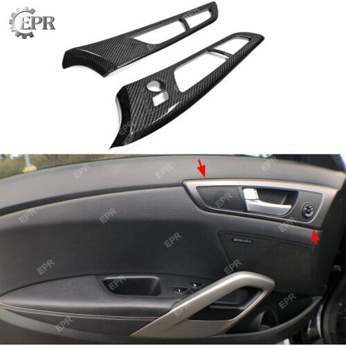 For Hyundai Veloster Carbon Fiber Inner Door Handle Side Panel LHD (Stick) Fibre Interior Tuning Trim Accessories