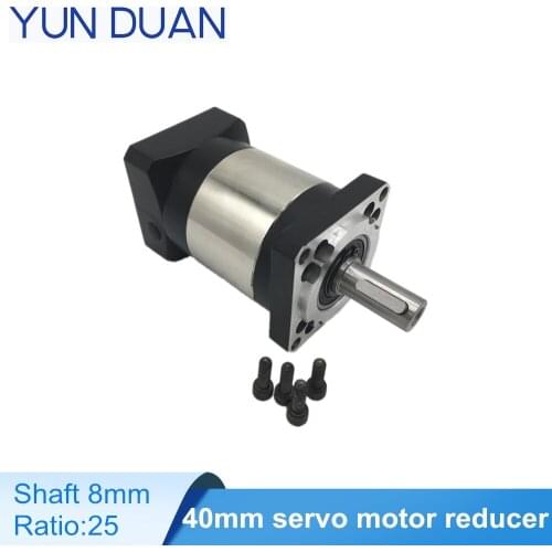 High precision 4000rpm 25:1 gearbox speed ratio 25 planetary reducer for CNC robot 40mm servo motor 8mm shaft 7arcmin reducer