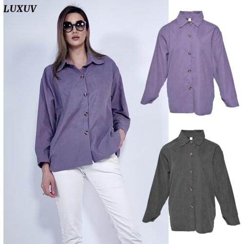LUXUV Womens Shirt Blouses Jackets Dress Shirt Oversize Clothing Traf Streetwear Ladies Tee Ulzzang Vintage T-shir 07-001