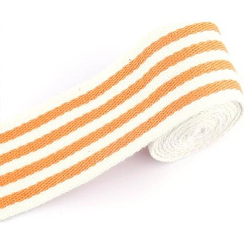 1.5"(38mm) Cotton Stripe Webbing Backpack Fabric Strap Webbing Purse Leash Canvas Tote Bag Handle Dog Collar Supplies Garment