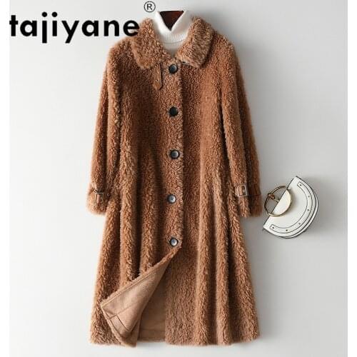 Women Clothes Winter 2021 Real Fur Coat Woman 100% Wool Jackets Womens Sheep Fur Long Coats High Quality Casaco TN1617