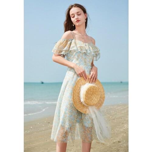 Dress 2021 Female Patchwork Summer Dresses Floral Dress Womens Summer Dress Short Sleeve Ruffles Casual Womens Dresses Beach