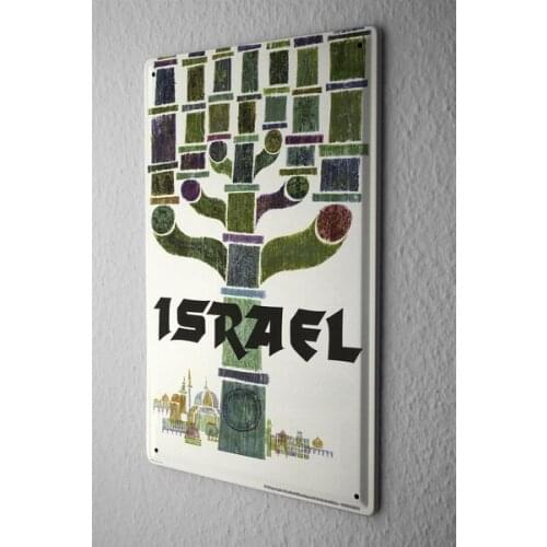 Tin Sign Globetrotter Israel Tree
