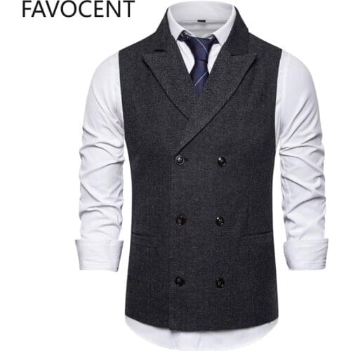Vest Men Double Breasted Suit Vests Men Mens Sleeveless Suit Vest Waistcoat Vintage Formal Blazers Waistcoat for Wedding chaleco