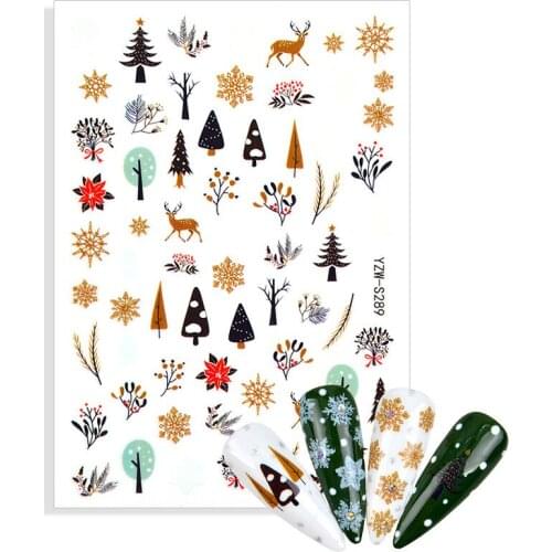 1 Sheet Christmas Designs Adhesive 3D Nail Sticker Foil for Nails Art Decoration Cartoon Designs Decals Manicure Supplies Tool