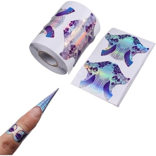 100pcs Plastic Form For Nails Extensions Acrylic Builder Gel Forms Sculpting Guide Stencil Quick Extend Nail Tools