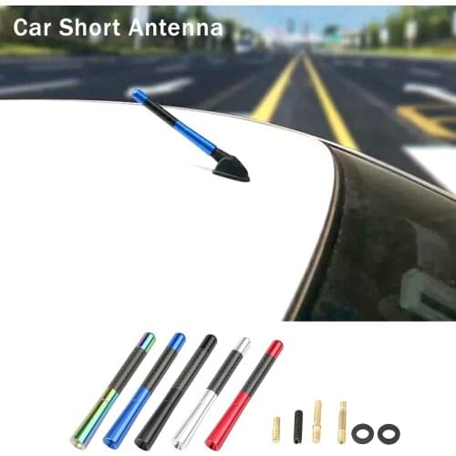 12cm Stubby Mast Car Roof Antenna Enhanced Signal Carbon Fiber Screw MetalCar Radio Aerial Antenna Accessories