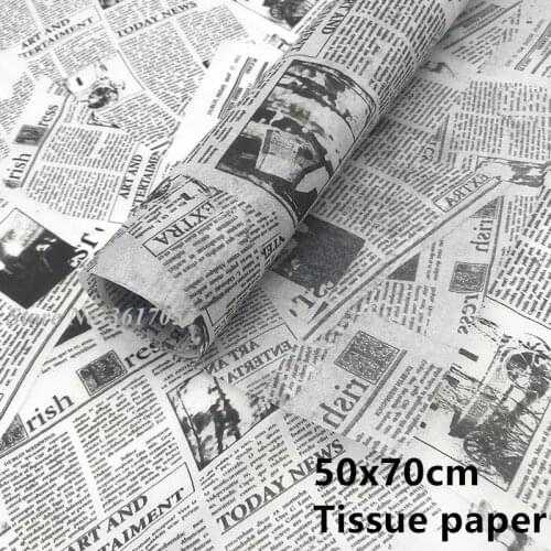 20/50/100pcs English Newspapers Print Tissue Papers Flower Wrapping Papers Shoes Clothes Packing Tissue Papers Gift Packing