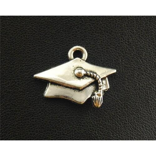 25pcs Silver Color trencher cap Charm Pendant DIY Necklace Bracelet Bangle Findings 25x20mm A1650