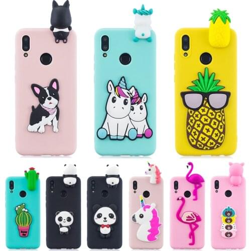 Huawei P Smart 2019 Case 3D Case on For Fundas Huawei Psmart P Smart 2019 Cover Unicorn Soft Silicone Phone Case Cover Etui