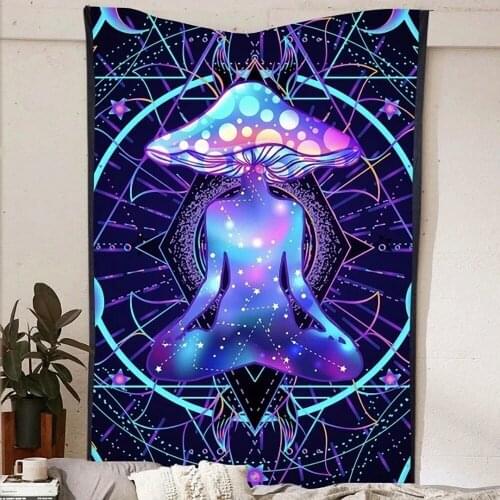 3D Mystic Mushroom Being Yoga Tapestry Wall Hanging Bohemian Gypsy Psychedelic Tapiz Witchcraft Tapestry