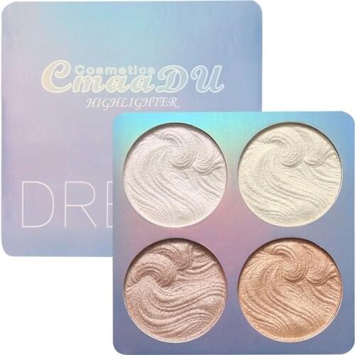 4colors Highlighter Powder Glitter Palette Makeup Glow Face Contour Shimmer Illuminator For Women Beauty Makeup Cosmetic