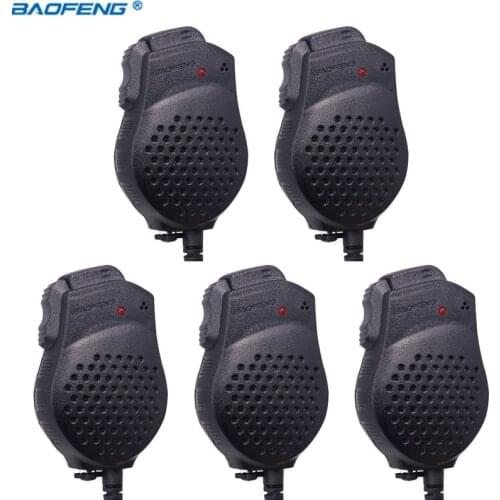 5PCS Portable Baofeng Speaker Mic Microphone Dual PTT for BaoFeng Two Way Radio UV-82 UV-82HP UV-8D Walkie Talkie UV 82