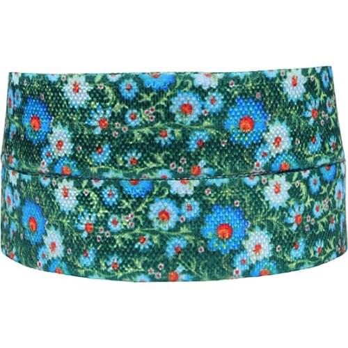 50yards/lot) Wholesale flower printed fold over elastic