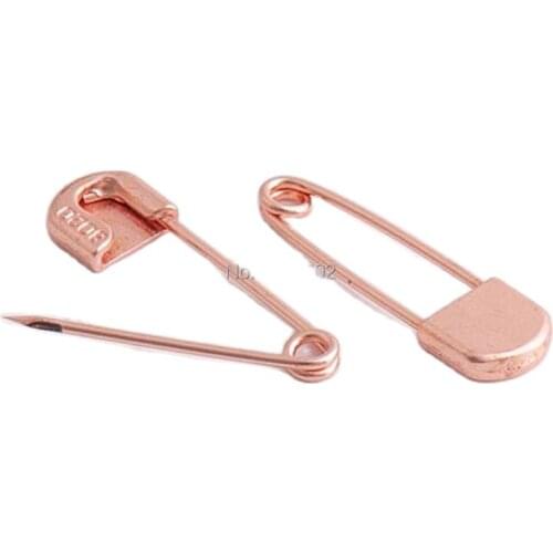 10pcs /lot 35*10mm rose gold color metal Safety Pins brooch pins Finding for Garment Accessories