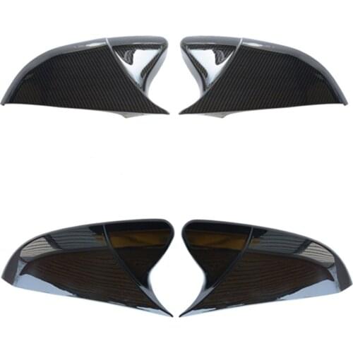 For Honda For Civic 2016-2019 Rear View Mirror Cover Mirror Cover Horn Shape ABS Gloss Black Side Mirror Cover Rearview Caps