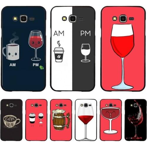 YNDFCNB Coffee Wine Cup black Phone Case Hull for Samsung A50 A70 A40 A6 A8 Plus A7 A20 A30 S7 S8 S9 S10 S20 Plus