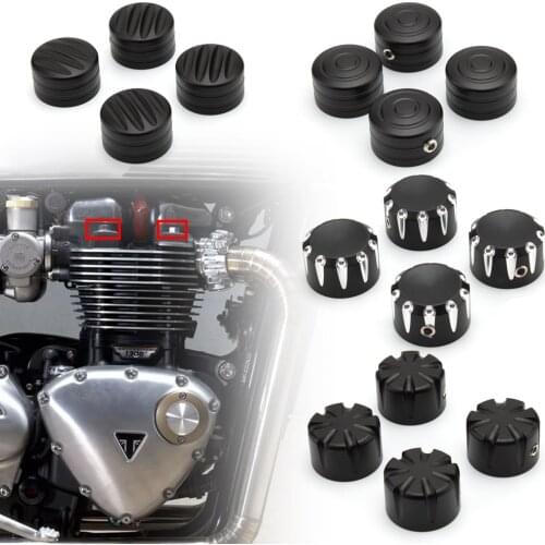 Black/Gold Motorcycle Head Bolts Cap Nut Cover CNC Aluminum For Triumph Bonneville T120 T120 4Pcs/Set