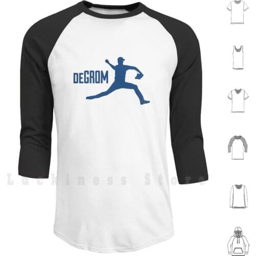 Degrom ( Blue ) Hoodies Long Sleeve Degrom Jacob Degrom Big Sexy Baseball Mets New York Queens Bronx
