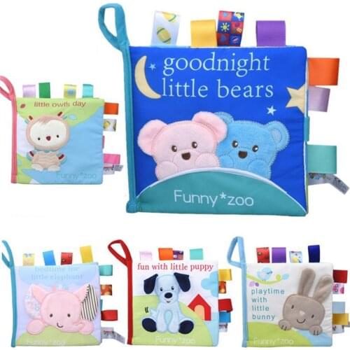 Baby 3D Dog Animal Sound Cloth Book Intelligence Activity Stroller Pendant Toy Baby Fabric Book Toy learning educational New