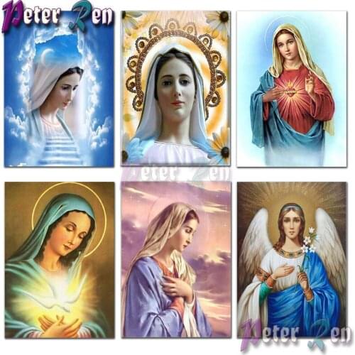 Virgin Mary Christ Diamond Painting Religious Pictures Full Resin drill stickers Embroidery Jesus Mosaic Drawings home decor kit