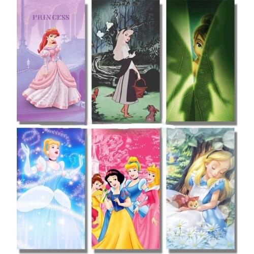 Disney Cartoon Princess Fairy Tale Butterfly Girl Canvas Painting Print Wall Art Modern Salon Beauty Decoration