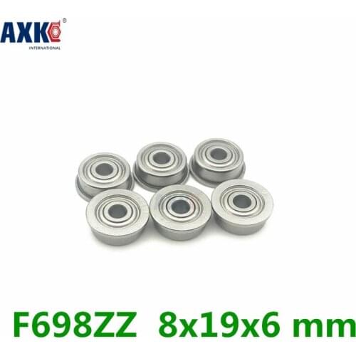 Axk F698zz Flange Bearing 8x19x6 Mm Abec-1 ( 10 Pcs ) F698 Z Zz Flanged Ball Bearings F619/8zz