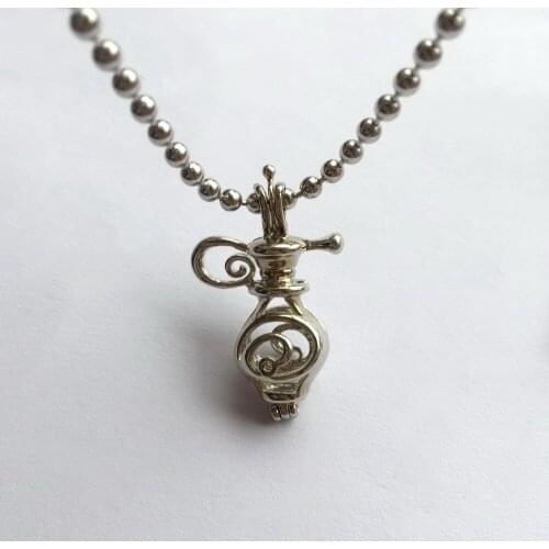 Flagon Necklace Wine Pot Shaped DIY can free open Locket Cage Pendant Necklace