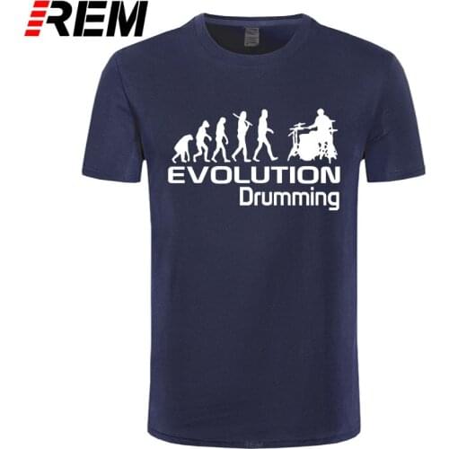 REM Summer Mens T-shirt Bodybuilding Undershirt Fitness Men Drummer Evolution Funny Music Humor Drums T Shirt Top Tees